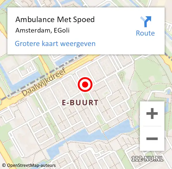 Locatie op kaart van de 112 melding: Ambulance Met Spoed Naar Amsterdam, EGoli op 16 oktober 2023 12:28