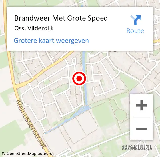 Locatie op kaart van de 112 melding: Brandweer Met Grote Spoed Naar Oss, Vilderdijk op 16 oktober 2023 12:30