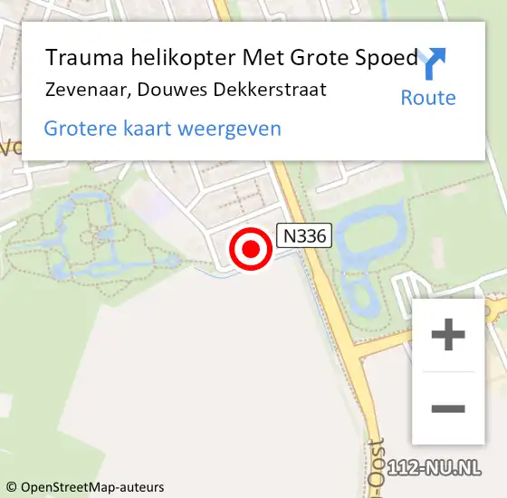 Locatie op kaart van de 112 melding: Trauma helikopter Met Grote Spoed Naar Zevenaar, Douwes Dekkerstraat op 16 oktober 2023 13:58