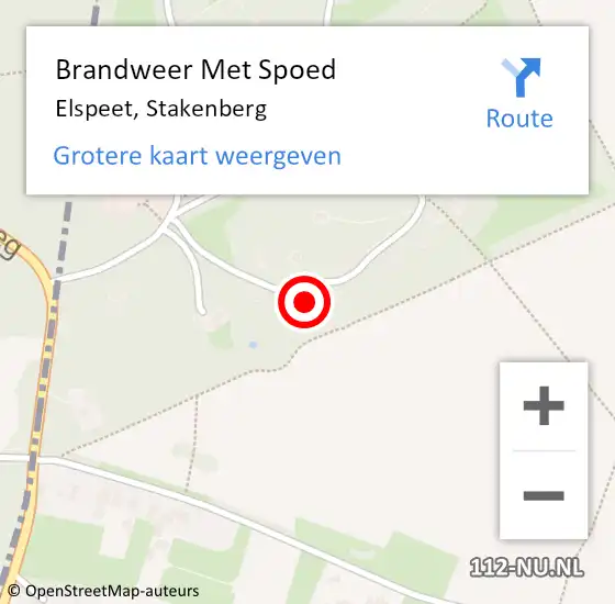 Locatie op kaart van de 112 melding: Brandweer Met Spoed Naar Elspeet, Stakenberg op 16 oktober 2023 17:58