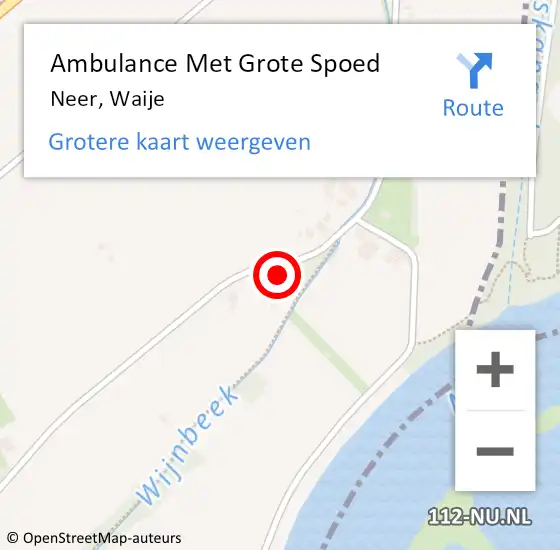 Locatie op kaart van de 112 melding: Ambulance Met Grote Spoed Naar Neer, Waije op 11 september 2014 19:35