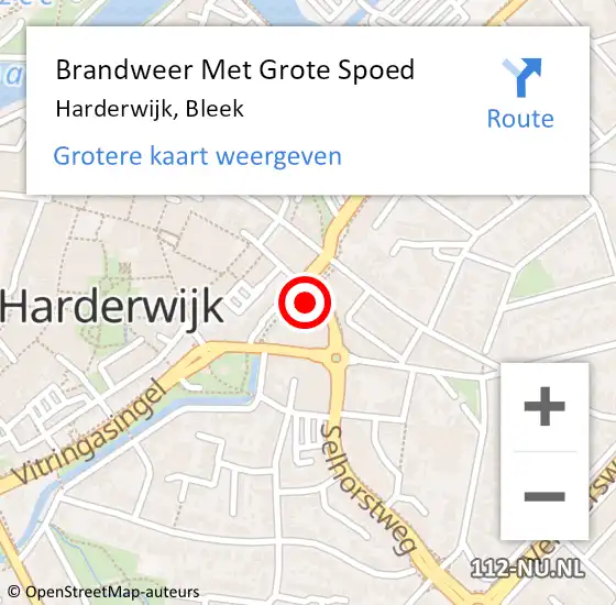 Locatie op kaart van de 112 melding: Brandweer Met Grote Spoed Naar Harderwijk, Bleek op 16 oktober 2023 21:03