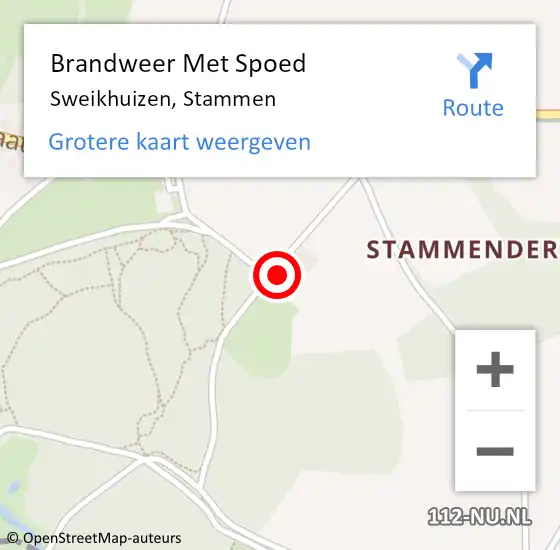 Locatie op kaart van de 112 melding: Brandweer Met Spoed Naar Sweikhuizen, Stammen op 16 oktober 2023 22:23