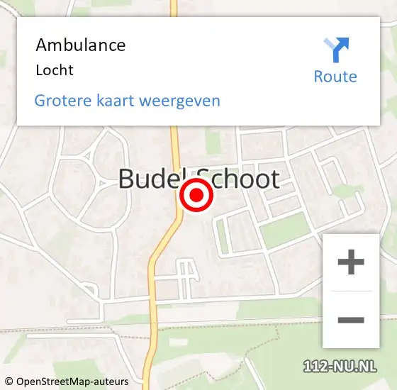 Locatie op kaart van de 112 melding: Ambulance Locht op 11 september 2014 20:01