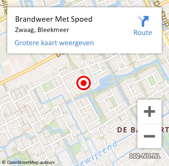 Locatie op kaart van de 112 melding: Brandweer Met Spoed Naar Zwaag, Bleekmeer op 17 oktober 2023 05:06