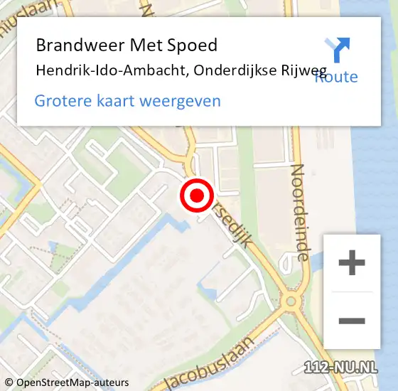 Locatie op kaart van de 112 melding: Brandweer Met Spoed Naar Hendrik-Ido-Ambacht, Onderdijkse Rijweg op 17 oktober 2023 07:04