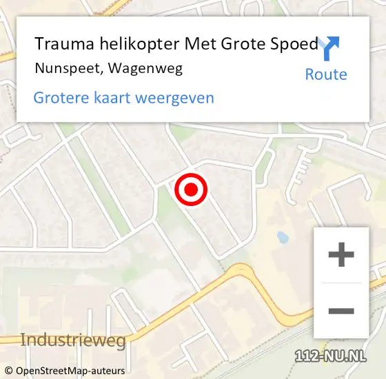 Locatie op kaart van de 112 melding: Trauma helikopter Met Grote Spoed Naar Nunspeet, Wagenweg op 17 oktober 2023 07:09