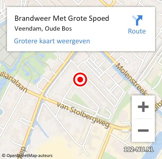 Locatie op kaart van de 112 melding: Brandweer Met Grote Spoed Naar Veendam, Oude Bos op 17 oktober 2023 08:05