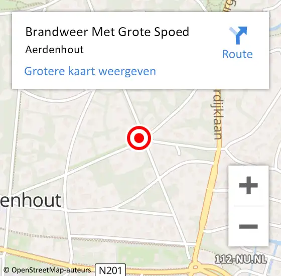 Locatie op kaart van de 112 melding: Brandweer Met Grote Spoed Naar Aerdenhout op 17 oktober 2023 08:45