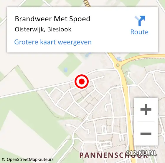 Locatie op kaart van de 112 melding: Brandweer Met Spoed Naar Oisterwijk, Bieslook op 17 oktober 2023 08:46