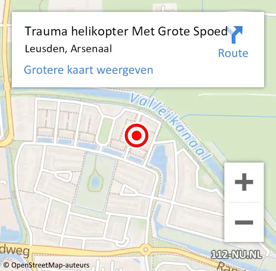 Locatie op kaart van de 112 melding: Trauma helikopter Met Grote Spoed Naar Leusden, Arsenaal op 17 oktober 2023 08:58