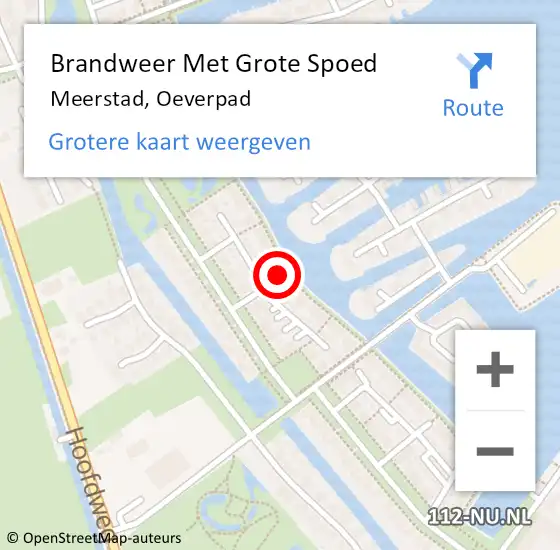 Locatie op kaart van de 112 melding: Brandweer Met Grote Spoed Naar Meerstad, Oeverpad op 17 oktober 2023 09:11