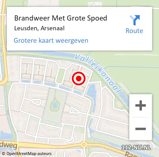 Locatie op kaart van de 112 melding: Brandweer Met Grote Spoed Naar Leusden, Arsenaal op 17 oktober 2023 09:20