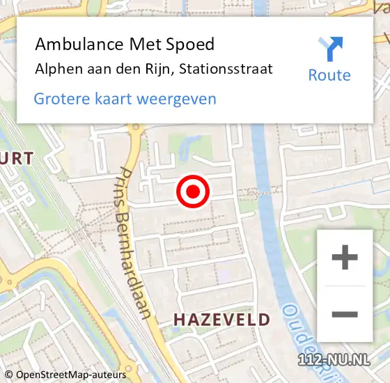 Locatie op kaart van de 112 melding: Ambulance Met Spoed Naar Alphen aan den Rijn, Stationsstraat op 17 oktober 2023 10:14