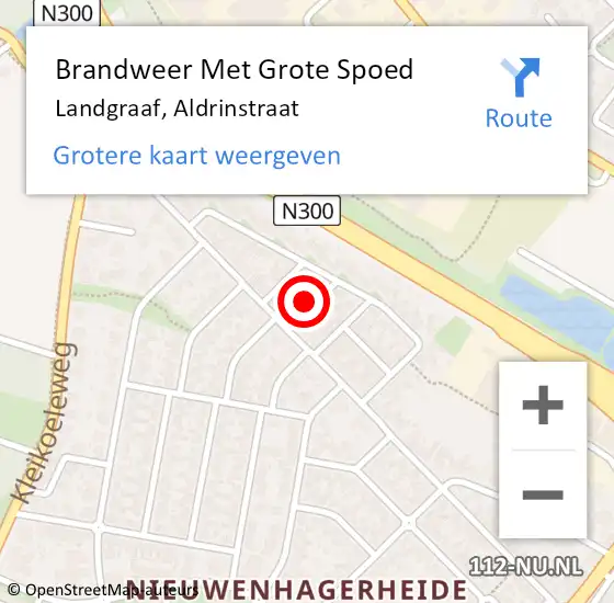 Locatie op kaart van de 112 melding: Brandweer Met Grote Spoed Naar Landgraaf, Aldrinstraat op 17 oktober 2023 11:29