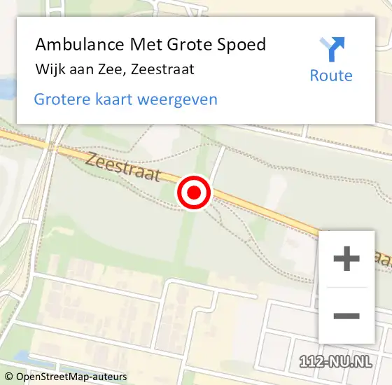 Locatie op kaart van de 112 melding: Ambulance Met Grote Spoed Naar Wijk aan Zee, Zeestraat op 17 oktober 2023 12:56