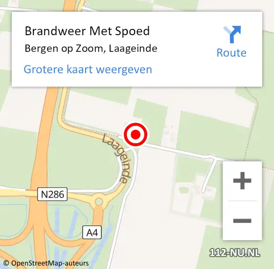 Locatie op kaart van de 112 melding: Brandweer Met Spoed Naar Bergen op Zoom, Laageinde op 17 oktober 2023 13:20