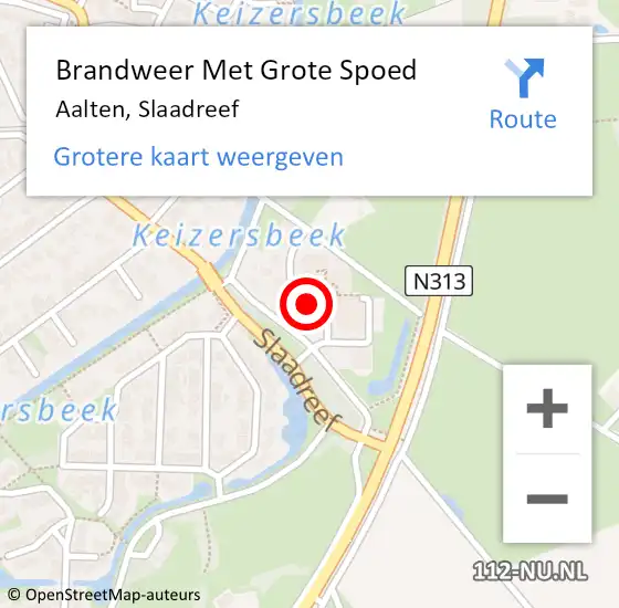 Locatie op kaart van de 112 melding: Brandweer Met Grote Spoed Naar Aalten, Slaadreef op 17 oktober 2023 14:14