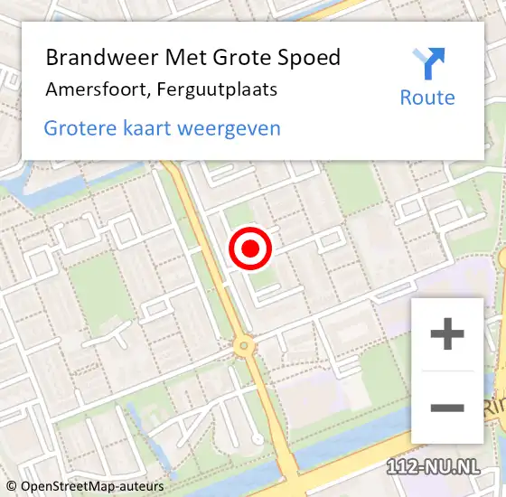 Locatie op kaart van de 112 melding: Brandweer Met Grote Spoed Naar Amersfoort, Ferguutplaats op 17 oktober 2023 16:21