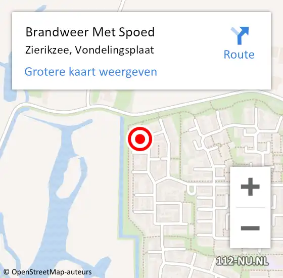 Locatie op kaart van de 112 melding: Brandweer Met Spoed Naar Zierikzee, Vondelingsplaat op 17 oktober 2023 17:11