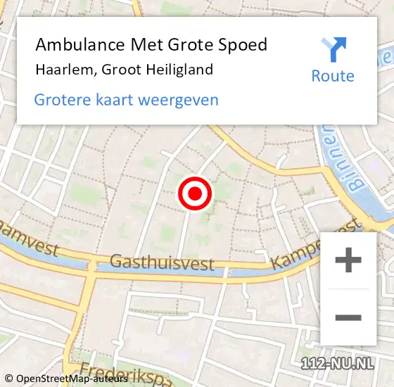 Locatie op kaart van de 112 melding: Ambulance Met Grote Spoed Naar Haarlem, Groot Heiligland op 17 oktober 2023 17:15