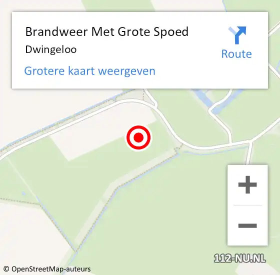 Locatie op kaart van de 112 melding: Brandweer Met Grote Spoed Naar Dwingeloo op 17 oktober 2023 17:38