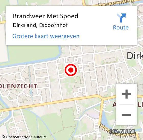 Locatie op kaart van de 112 melding: Brandweer Met Spoed Naar Dirksland, Esdoornhof op 14 oktober 2013 10:21