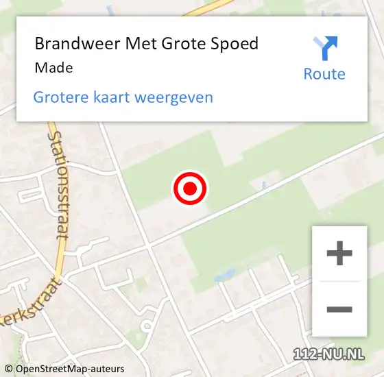 Locatie op kaart van de 112 melding: Brandweer Met Grote Spoed Naar Made op 17 oktober 2023 18:57