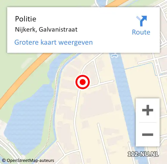 Locatie op kaart van de 112 melding: Politie Nijkerk, Galvanistraat op 17 oktober 2023 19:19