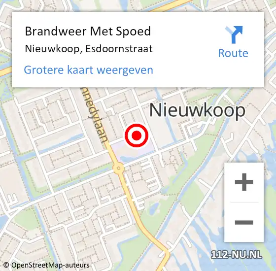 Locatie op kaart van de 112 melding: Brandweer Met Spoed Naar Nieuwkoop, Esdoornstraat op 17 oktober 2023 19:37