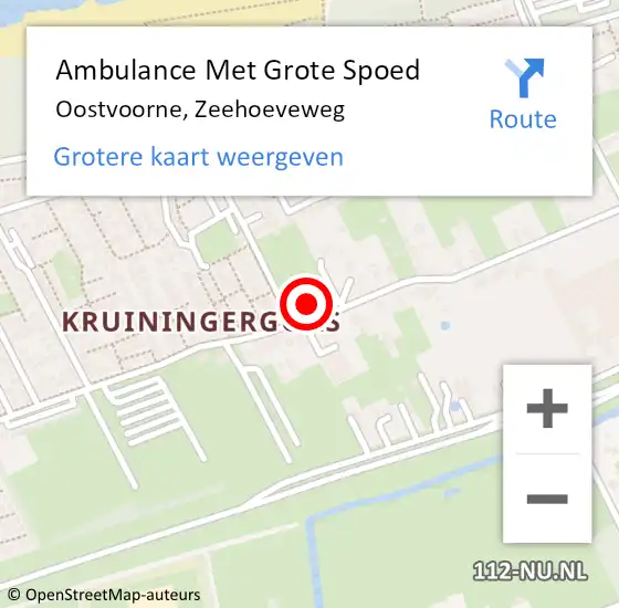 Locatie op kaart van de 112 melding: Ambulance Met Grote Spoed Naar Oostvoorne, Zeehoeveweg op 17 oktober 2023 20:05