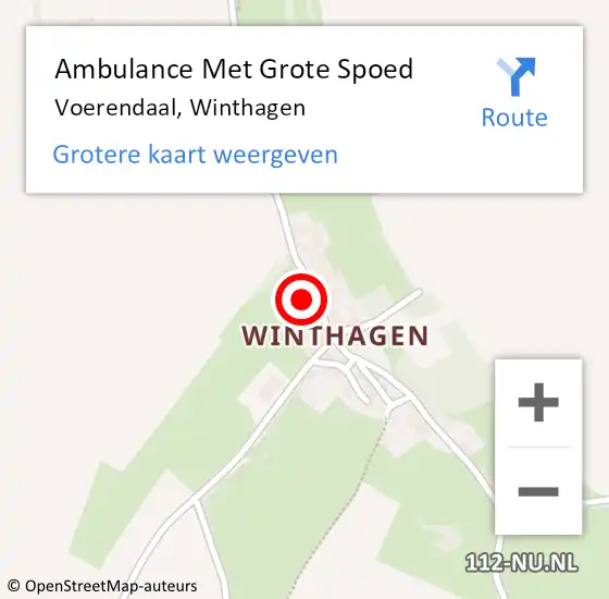 Locatie op kaart van de 112 melding: Ambulance Met Grote Spoed Naar Voerendaal, Winthagen op 11 september 2014 22:51