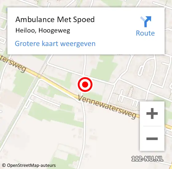 Locatie op kaart van de 112 melding: Ambulance Met Spoed Naar Heiloo, Hoogeweg op 17 oktober 2023 22:04