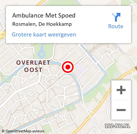 Locatie op kaart van de 112 melding: Ambulance Met Spoed Naar Rosmalen, De Hoekkamp op 11 september 2014 23:02