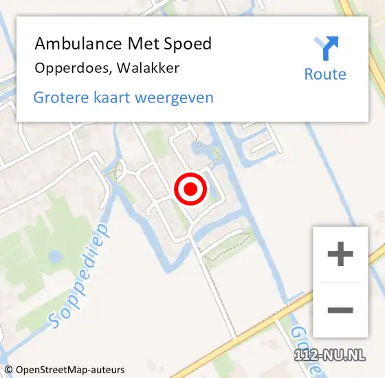 Locatie op kaart van de 112 melding: Ambulance Met Spoed Naar Opperdoes, Walakker op 18 oktober 2023 04:08