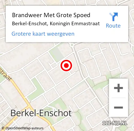 Locatie op kaart van de 112 melding: Brandweer Met Grote Spoed Naar Berkel-Enschot, Koningin Emmastraat op 18 oktober 2023 09:12