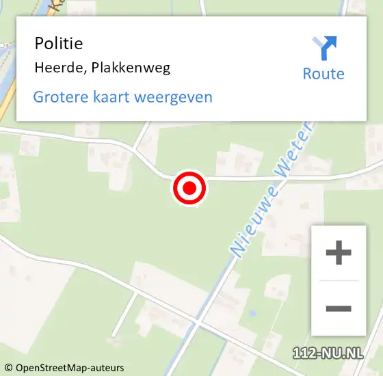 Locatie op kaart van de 112 melding: Politie Heerde, Plakkenweg op 18 oktober 2023 09:18