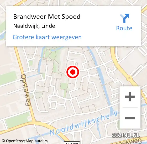 Locatie op kaart van de 112 melding: Brandweer Met Spoed Naar Naaldwijk, Linde op 18 oktober 2023 09:54