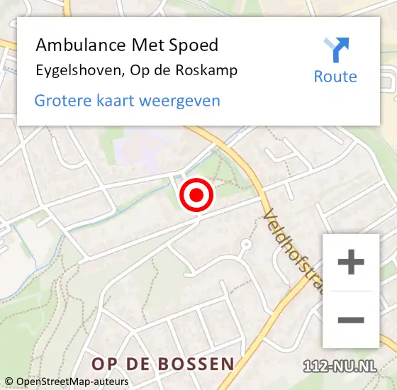 Locatie op kaart van de 112 melding: Ambulance Met Spoed Naar Eygelshoven, Op de Roskamp op 14 oktober 2013 10:28