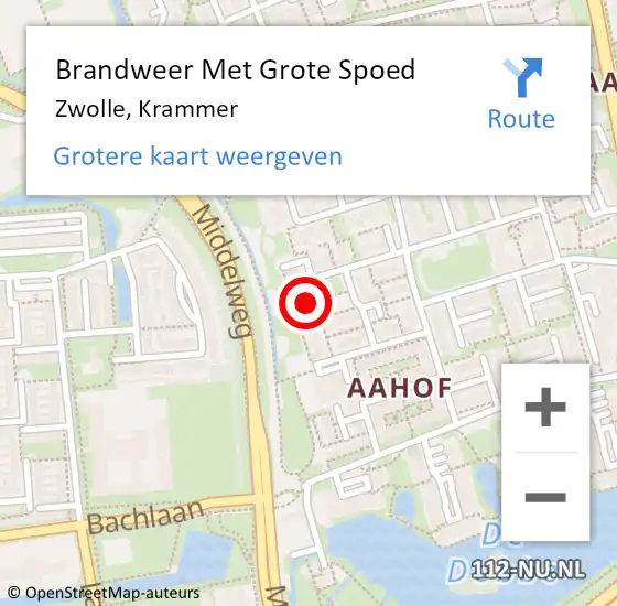 Locatie op kaart van de 112 melding: Brandweer Met Grote Spoed Naar Zwolle, Krammer op 18 oktober 2023 10:14