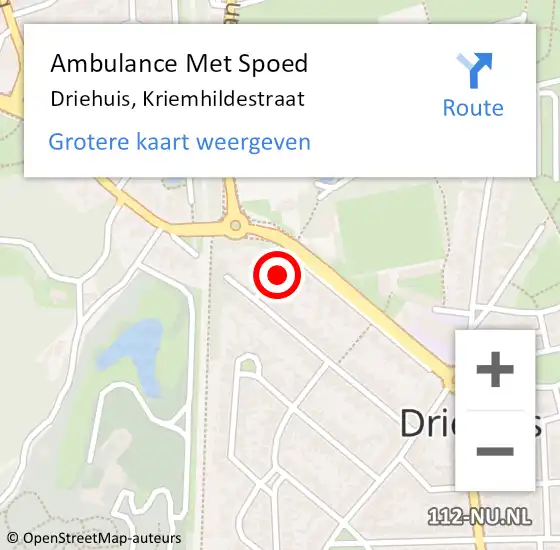 Locatie op kaart van de 112 melding: Ambulance Met Spoed Naar Driehuis, Kriemhildestraat op 18 oktober 2023 10:52