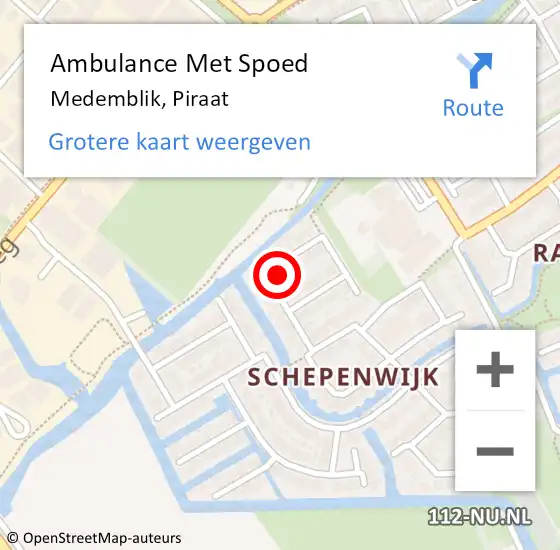 Locatie op kaart van de 112 melding: Ambulance Met Spoed Naar Medemblik, Piraat op 12 september 2014 00:42