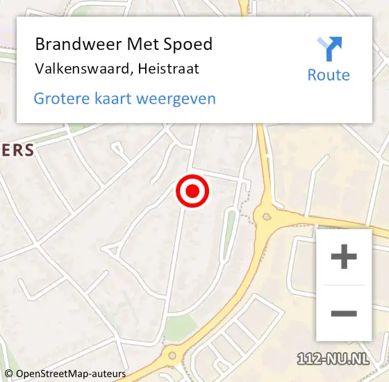 Locatie op kaart van de 112 melding: Brandweer Met Spoed Naar Valkenswaard, Heistraat op 18 oktober 2023 11:52