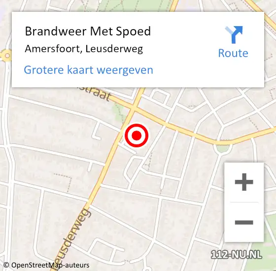 Locatie op kaart van de 112 melding: Brandweer Met Spoed Naar Amersfoort, Leusderweg op 18 oktober 2023 12:30