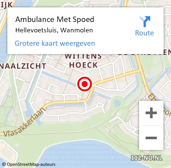 Locatie op kaart van de 112 melding: Ambulance Met Spoed Naar Hellevoetsluis, Wanmolen op 18 oktober 2023 12:32