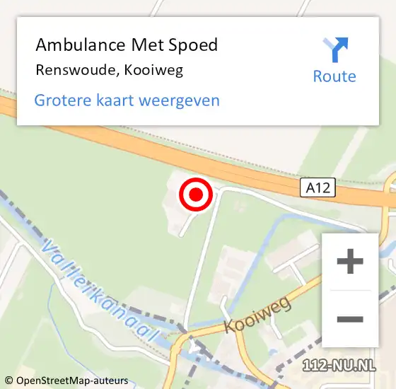 Locatie op kaart van de 112 melding: Ambulance Met Spoed Naar Renswoude, Kooiweg op 12 september 2014 01:32