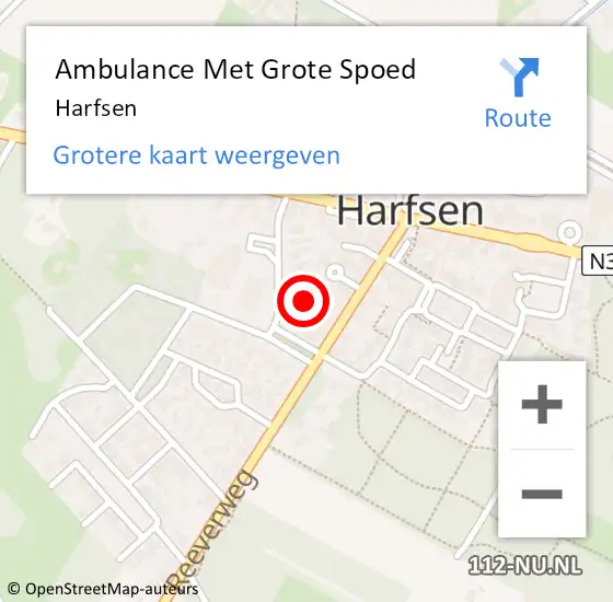 Locatie op kaart van de 112 melding: Ambulance Met Grote Spoed Naar Harfsen op 18 oktober 2023 13:46