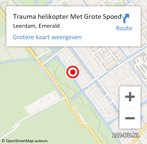 Locatie op kaart van de 112 melding: Trauma helikopter Met Grote Spoed Naar Leerdam, Emerald op 18 oktober 2023 13:49