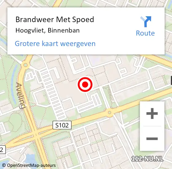 Locatie op kaart van de 112 melding: Brandweer Met Spoed Naar Hoogvliet, Binnenban op 18 oktober 2023 14:00