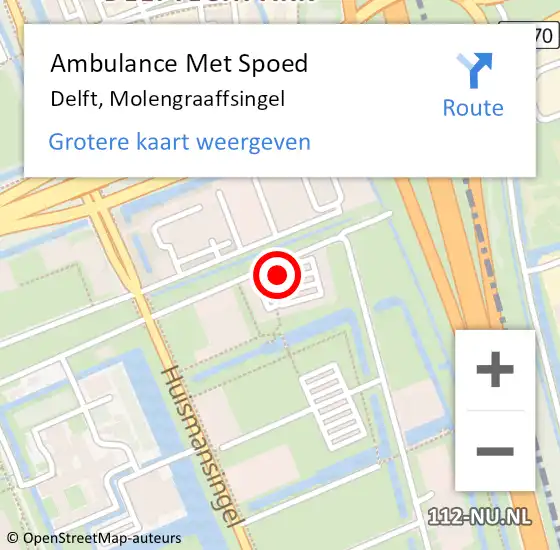 Locatie op kaart van de 112 melding: Ambulance Met Spoed Naar Delft, Molengraaffsingel op 18 oktober 2023 14:02